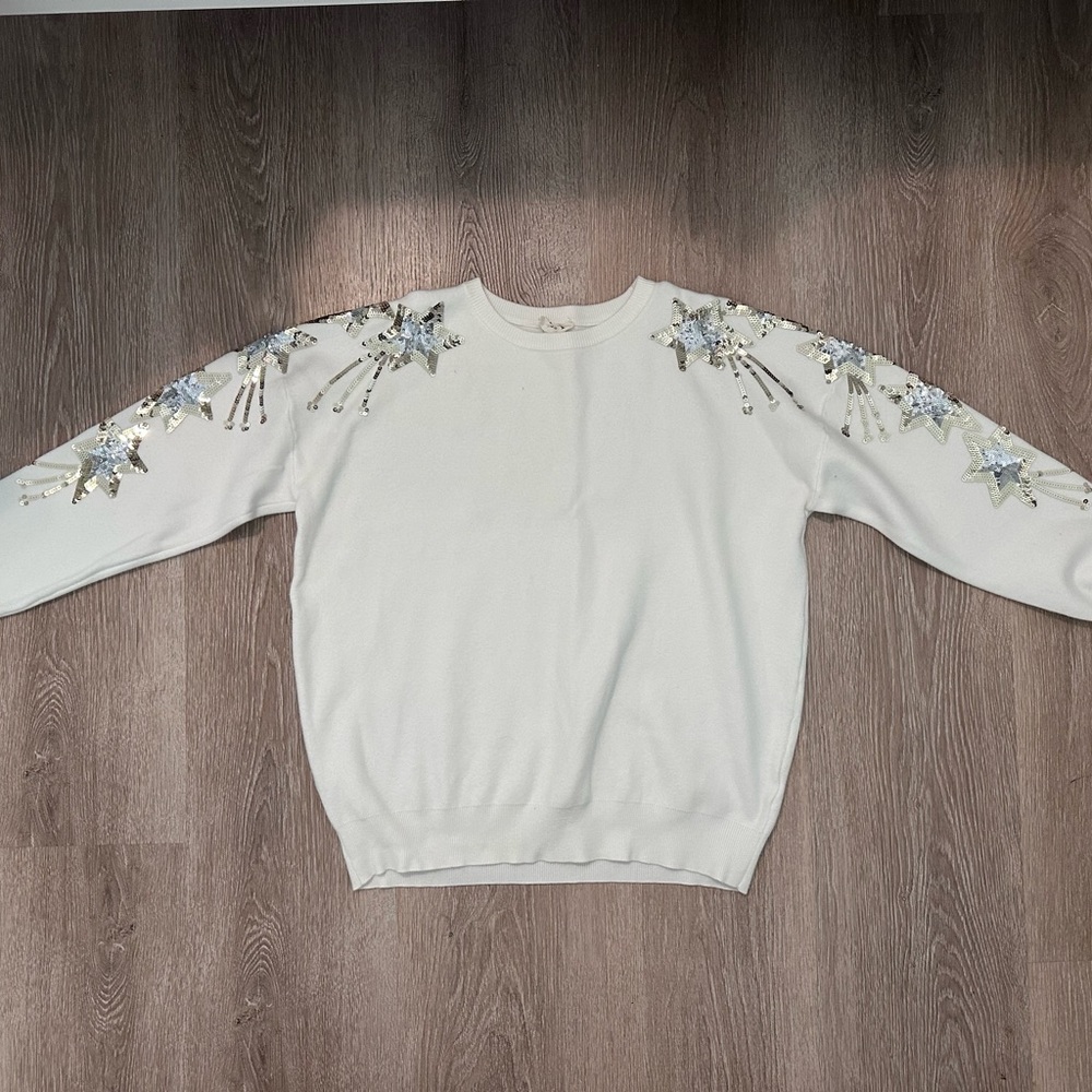 Sequin gold/silver star sweater